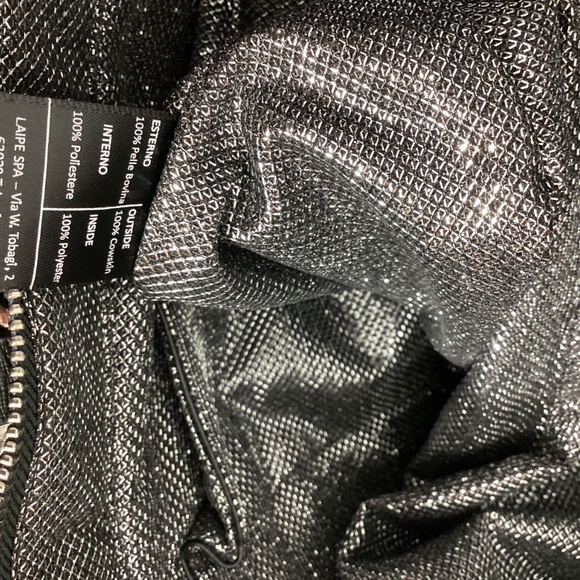 NWT CROMIA WOMAN'S LARGE LEATHER SUEDE TOTE BLACK  BAG FRINGE CHAINS AT FRONT - Picture 15 of 16